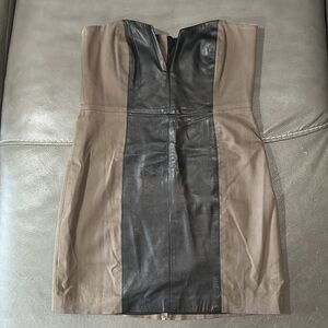 Mason Elegant Green and black Strapless Dress. Size 6. Full zip back. EUC